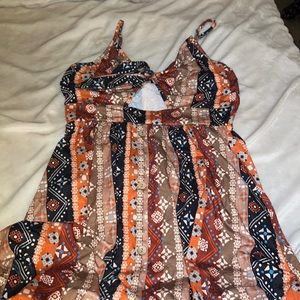 Bohemian Summer Cut Out Dress Mid Length HAS POCKETS
